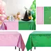 Decoraciones de Fiesta de Bruja Malvada Cortina de Lluvia Montaje de Tema de Cumpleaños Malvado Cortina de Lluvia Rosa y Verde Mantel