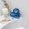 Bolsa de Noche Mini Color Caramelo Acrílico Moda Bolso de Mano Cadena Bolso Cruzado Rojo Sobre Boca