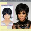 Xinhua WigsNuevo modelo transfronterizo unisex pelo corto cola de lobo hacia arriba peluca de fibra sintética completa