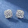 Europa e Estados Unidos brincos de trevo de quatro folhas quentes transfronteiriços brincos de diamante moissanite femininos tendência da moda pequenos brincos da sorte