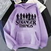 Moletom com Capuz Estampado Stranger Things Blusa com Forro de Lã Moletom com Capuz Comércio Transfronteiriço