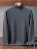Suéter de cashmere de gola alta para homens, suéter de malha de caxemira de cabra espessado, suéter de cashmere de caimento solto com gola alta