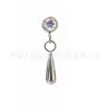 Pendiente de Hueso de Oreja con Rosca Interna y Colgante de Borla de Zirconia F136 Aleación de Titanio Colgante de Gota de Agua de Zoro Pendientes de Titanio G23