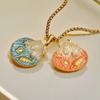 Acero inoxidable coloración al vacío degradado gota de aceite carcasa colgante accesorios para joyería DIY hechos a mano al por mayor