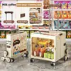 Carrinho de Compras Doméstico de Grande Capacidade com Rodas, Carrinho de Camping Portátil Dobrável para Compras de Supermercado e Retirada de Pacotes