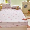 Lençol de Elástico Solteiro Novo 100% Algodão Estampado Dormitório Estudantil Universal para Todas as Estações Protetor de Colchão Infantil Lençol de Elástico para Cama de Solteiro