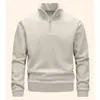 Sudadera de Manga Larga con Cuello Alto y Media Cremallera para Hombre, Otoño e Invierno, Nueva, Cuello Alto, Transfronteriza, Moderna, Versátil, Parte Superior de Forro Polar para Hombre