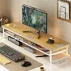 Soporte elevador para monitor de computadora de escritorio para e-sports, estante de escritorio extendido de doble capa con bandeja para teclado
