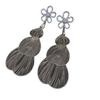 Aretes de Borla de Flor Hueca de Perla Diamante de Pin Plateado Personalidad Exagerada Moda Europea y Americana Lujo Ligero Aretes Elegantes Explosiones