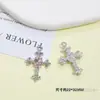 Estilo Gótico Retro Plata Súper Genial Colgante Cruz Corazón Calavera DIY Hecho a Mano Aretes Collar Material de Accesorios