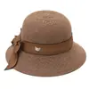 Sombrero Personalizado de Verano para Mujer Sombrero de Sol para Playa Sombrero de Paja Trenzada con Copa de Bomba y Lazo Borde Amplio Muestra Procesamiento