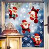 Nueva pegatina de pared navideña con copos de nieve de Papá Noel para sala de estar, decoración de ventanas, pegatina de vidrio estática autoadhesiva