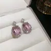 Brilho de Cristal Roxo! Colar Oval de Zircônia Estilo Corte Retrô Corrente para Clavícula Fashionable Leve Luxo Sinta-se de Alta Qualidade Colar para Mulheres