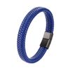 Pulsera popular transfronteriza europea y americana simple de cuerda de cuero tejida de 16 hebras, pulsera vintage para hombre, joyería al por mayor