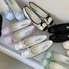 Zapatos de Mujer de Suela Plana Estilo Noche Suave Suela Blanda 2026 Nuevo Verano Zapatos de Frijol Negro Bruja
