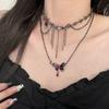 Collar colgante de mariposa de diamante dulce, fresco y especiado, con borla, cadena para clavícula, moda de lujo ligero, tendencia europea y americana, diseño de nicho con sentido
