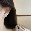 Set de Aretes de Flores Coloridas para Mujer, Aguja de Plata Verano Dulce Corazón Goteo de Aceite Fresco y Compacto Aretes Dopamina Estudiante