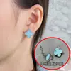 Brincos de Trevo de Quatro Folhas de Luxo para Mulheres, Ouro Rosa 18K, Madrepérola Branca Natural, Ágata Vermelha, Modernos, Luxo Leve, Brincos Elegantes Estilo Ins