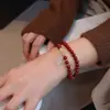 Pulsera de Doble Círculo de Cinabrio, Tendencia Nacional, Estilo Étnico, Nuevo Estilo Chino, Accesorios de Piedra Ojo de Tigre de Jade Natural, Joyería de Mano para Año de Nacimiento al por Mayor