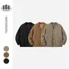 Nice3Rule Chaqueta de plumón de invierno para hombre, corte holgado, plumón de pato blanco, cuello retro japonés sin cuello, chaqueta de piloto Nyr001