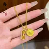 Tienda de oro con collar de oro antiguo mortero valiente colgante de diamante cruz cadena para clavícula femenina plegada venta al por mayor
