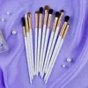 Directo de fábrica 11 brochas de sombra de ojos set mango cónico pelo animal brocha para maquillaje de ojos herramientas de belleza