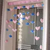 Puntada puntada corazón de niña amor hogar dormitorio Velcro pasta partición cortina de puerta sin perforaciones