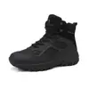Zapatos de senderismo de moda transfronterizos de suela gruesa para hombre, botas de trabajo de combate, talla extragrande 47, venta al por mayor, casual, deportivo, negro