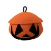 Cesta Tejida de Calabaza para Halloween con Tapa, Cesta de Almacenamiento a Prueba de Polvo para Escritorio, Cesta de Almacenamiento para Cosméticos, Artículos Varios, Snacks