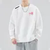 Sudadera para hombre 2025 otoño estilo americano holgada manga larga cuello redondo engrosada ropa deportiva pullover modelo moderno peso pesado