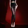 Tamanho Grande 360 Sem Costura na Virilha Sexy Tanga de Óleo de Cavalo Meias de Seda Oleosas Lisas Super Finas Alta Elasticidade Virilha Yuanbao Seda Preta Feminino