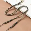 Cordón para Clavícula con Cuentas Dzi de Xizang, Colgante de Cruz, Hebilla de Seguridad de Jade, Cordón de Algodón Tejido a Mano, Cuerda para Colgar en el Cuello de Doble Extremo para Hombres y Mujeres