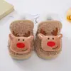Novos Sapatos de Bebê de Natal Desenho Animado 2023 Outono e Inverno Plus Veludo Quente Sapatos de Algodão 0-1 Ano de Idade Sapatos de Criança Pequena com Solado Macio 3-5-9 Meses