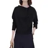 Camiseta gris de cuello redondo y manga larga para mujer, nuevo estilo de otoño, talla grande, moderna, rejuvenecedora, adelgazante y elegante