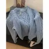 Suéter de tricô macio e confortável estilo francês, super estiloso e estilo coreano, para mulheres, perfeito para usar em camadas no outono e inverno, com caimento solto e adequado para usar como peça externa.