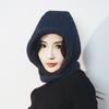 Gorro de lana de punto cálido TEMU de AliExpress con pasamontañas integrado para mujer, otoño e invierno, disponible transfronterizo.