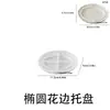 Chunqi DIY estilo europeo vintage encaje repujado redondo ovalado aromaterapia yeso bandeja de almacenamiento molde de silicona