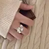 Anillo de Plata de Ley 925 Simple Dulce Fresco Flor Otoño Invierno Nuevo Anillo para Mujer ins Sensación de Alta Gama Anillo de Junta Abierta Ajustable