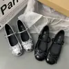 Zapatos Planos Plateados Bajos Estilo Ballet para Mujer, Nuevo Modelo Primavera 2026, Adecuados con Faldas, Zapatos Mary Jane Franceses, Zapatos Pequeños de Cuero