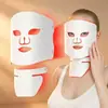 Set de Dispositivo de Mascarilla de Fotones con Luz de Color Roja y Azul para Rejuvenecimiento Facial, Incluye Mascarilla de Belleza de Silicona LED con Espectro de Luz para Piel del Cuello