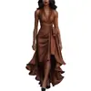 Estación Independiente 2025 Aliexpress Amazon Popular de Venta Caliente Elegante Irregular Vestido de Mujer con Volantes