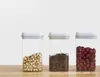 Frasco Sellado Cuadrado de Plástico de Alta Transparencia de 1.7L para Té de Flores y Galletas, Frasco Transparente de Almacenamiento de Granos para Cocina con Tapa Fácil de Abrir