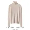 Suéter de Cashmere com Gola Alta 230g para Mulheres, 100% Cashmere Puro, Corte Slim, Suéter de Tricô Macio e Suave, Camada Base de Cashmere Ajustada