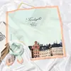 Bufanda pequeña multifuncional de Corea del Sur, pañuelo cuadrado pequeño con pintura al óleo original, bufanda pequeña versátil decorativa para primavera y otoño, diadema para el cabello que reduce la edad, pañuelo para la cabeza