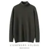 Suéter Masculino de Cashmere 100% Espesso 7 Gauge, Gola Alta, Estilo Quente, Cor Sólida, Malha de Manga Longa 2025