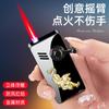 Celebridad Cibernética Rockero Cortavientos Inflable Encendedor Cinturón de Metal Cuerpo en Relief Encendedor de Cigarrillos Encendedor Regalo para Hombres