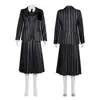 [Personalizado] Fantasia Cosplay Família Addams Fantasia de Halloween Performance Personagem Principal Wandinha Vestido Cosplay
