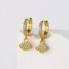 Pendientes de Aro Aogu Chapados en Cobre Oro Real Micro-Pavimentados con Circonita Geométricos para Mujer Pendientes Mini Exquisitos Producto Nuevo Transfronterizo