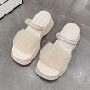 Sandalias de suela gruesa para mujer 2025 verano últimas sandalias y pantuflas muffin para exteriores con falda suela gruesa pedrería playa zapatos romanos
