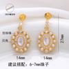 Pendientes de perlas de nicho con diseño avanzado de aguja de plata, pendientes de arte palaciego con forma de corazón y retrato retro, accesorios vacíos